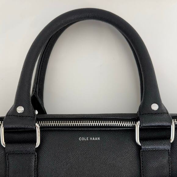 Cole Haan x American Airlines Genuine Leather Laptop Travel Bag Black Tech Safe - Picture 4 of 14
